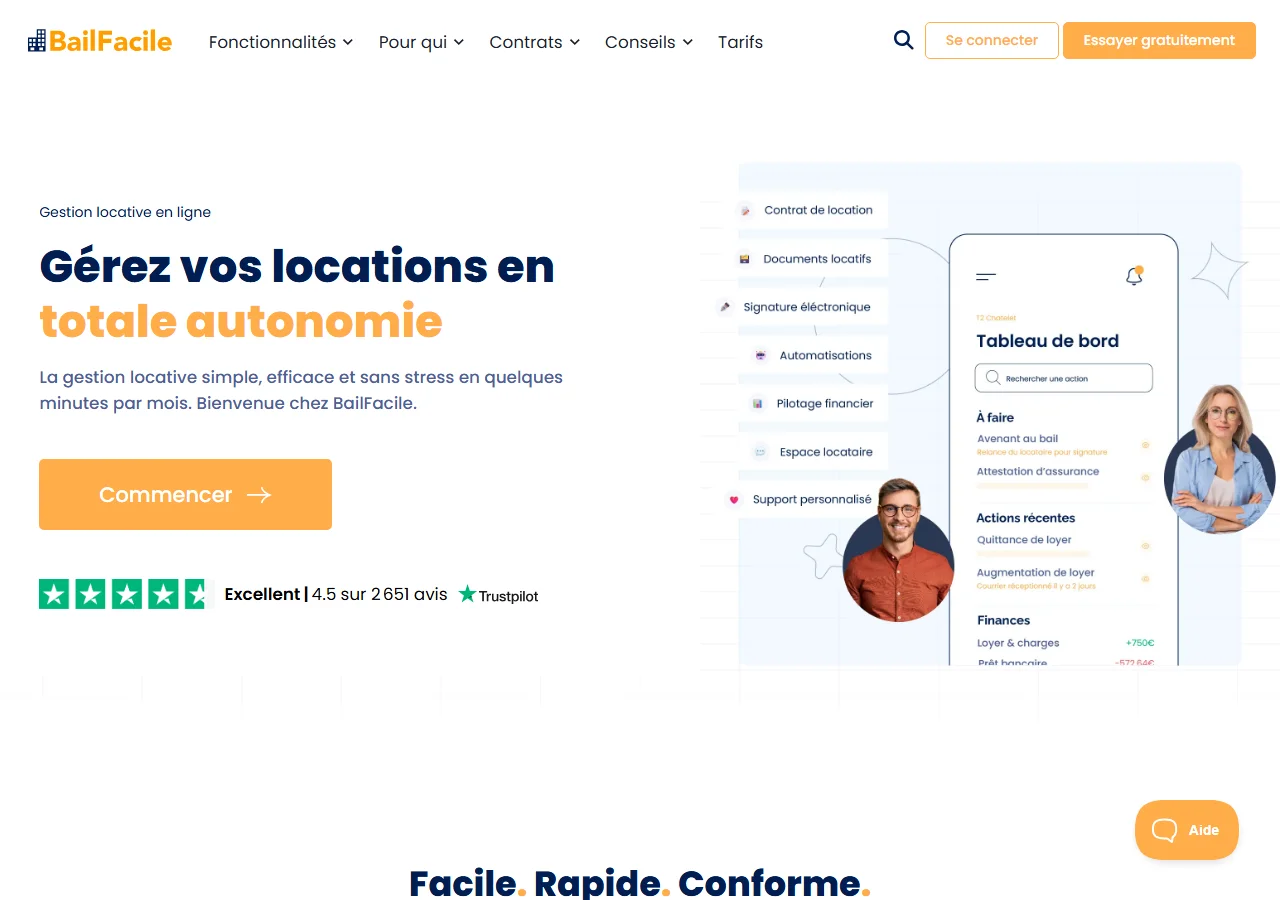 Le site BailFacile : gestion locative en ligne