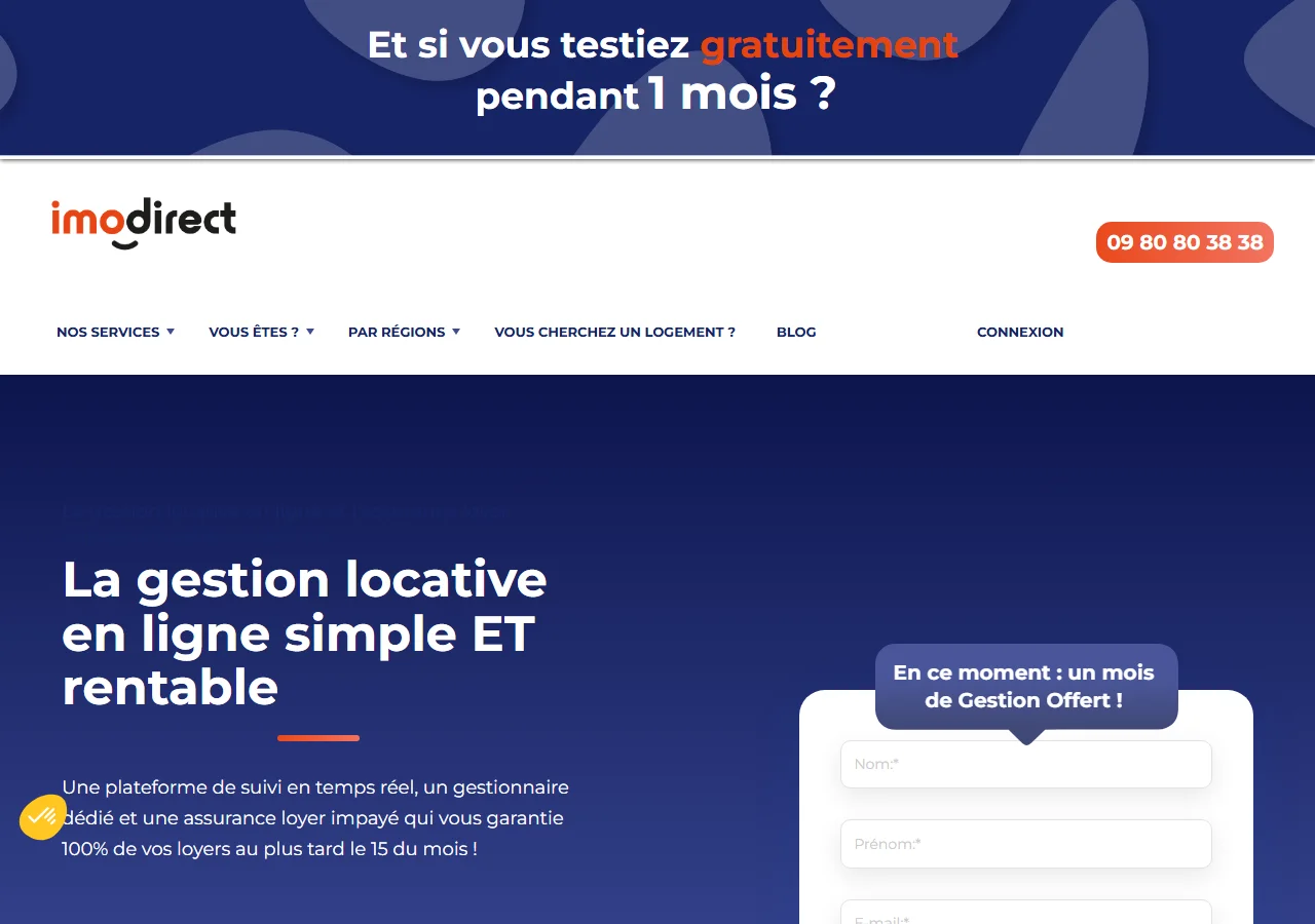 Le site Imodirect : gestion locative en ligne