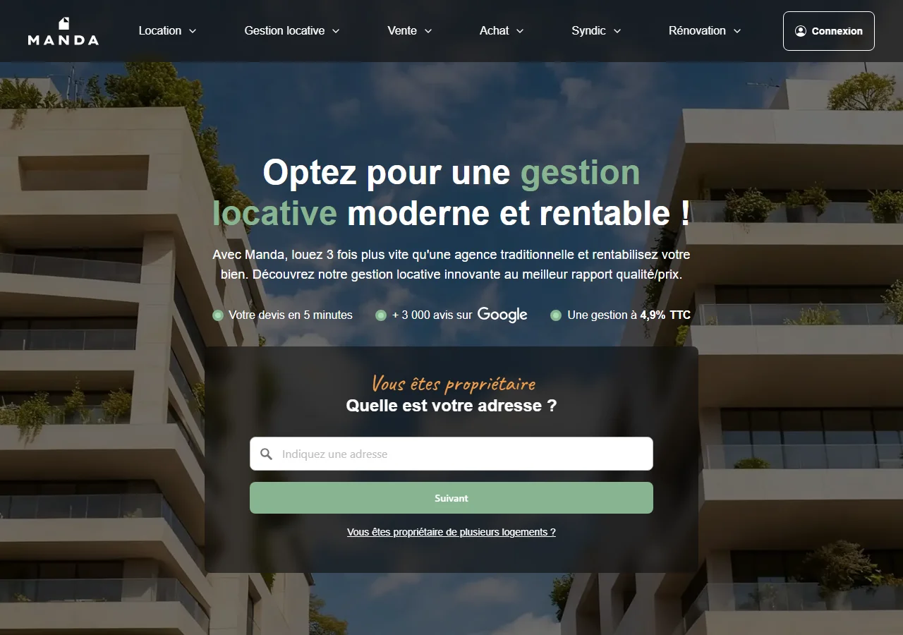 L'offre de gestion locative Manda