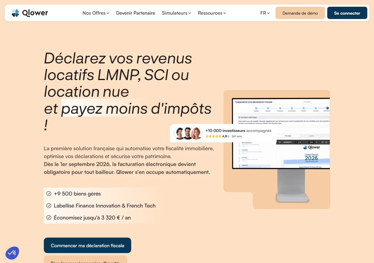 Le site Qlower : déclaration des revenus locatifs LMNP, SCI et location nue