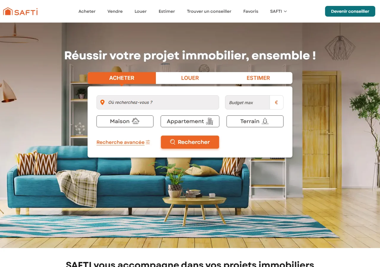 Le site SAFTI : achat, vente, location avec un conseiller