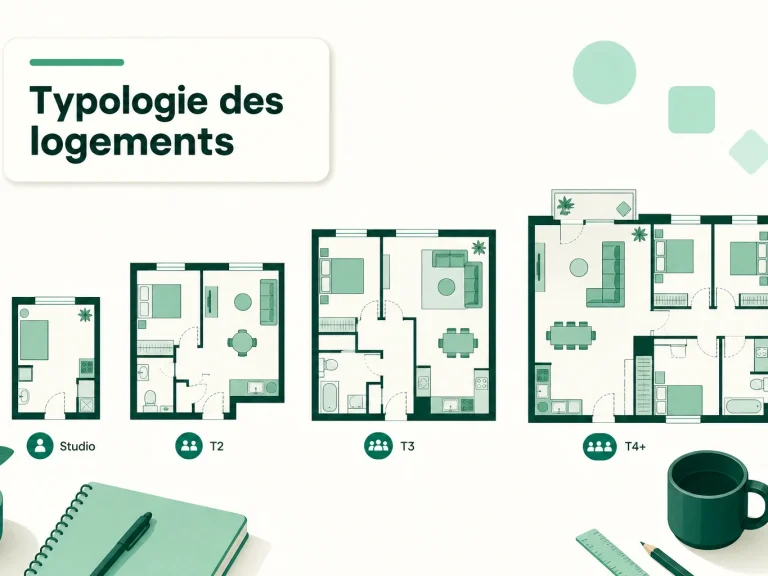 Typologie des logements : T1, T2, T3