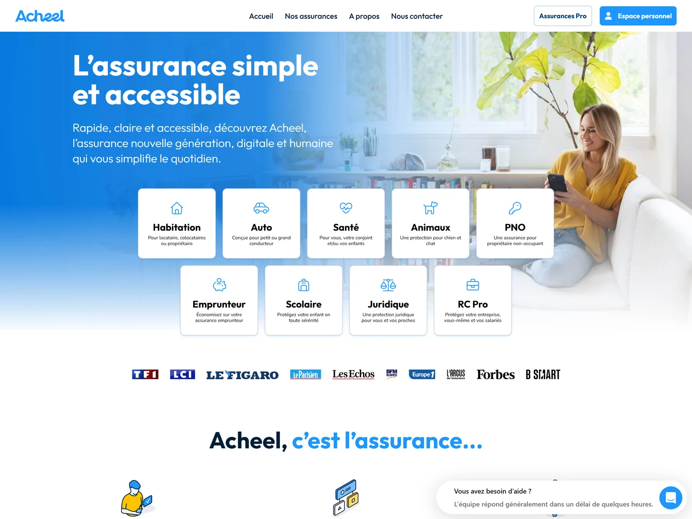 Page d'accueil du site Acheel, capture d'août 2026