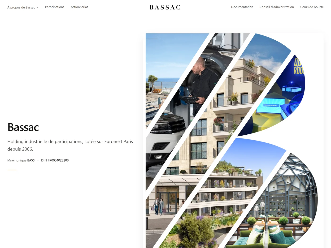 Page d'accueil du site Bassac, capture d'août 2026