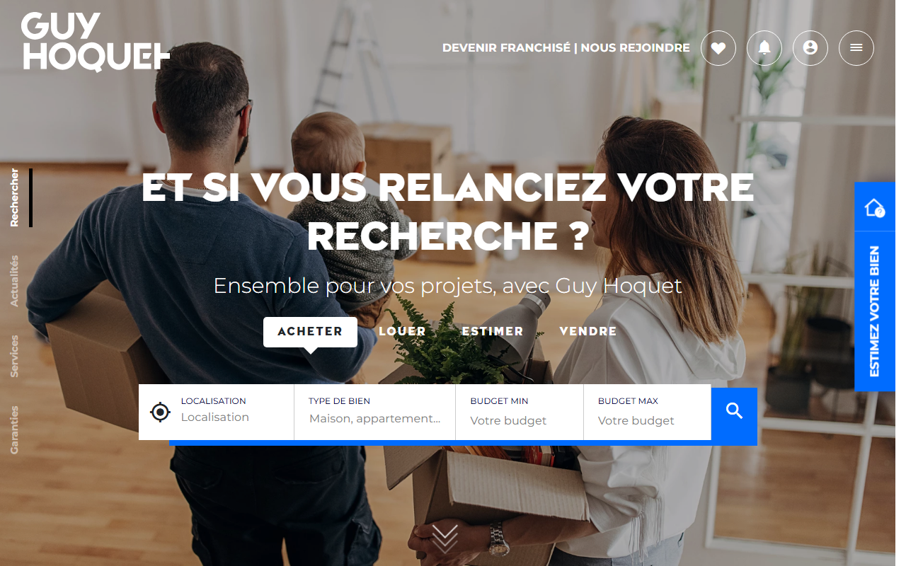 Page d'accueil du site Guy Hoquet, capture d'août 2026