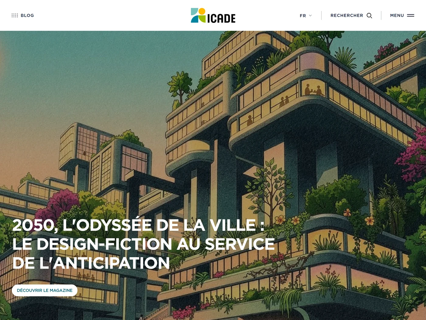 Page d'accueil du site Icade, capture d'août 2026