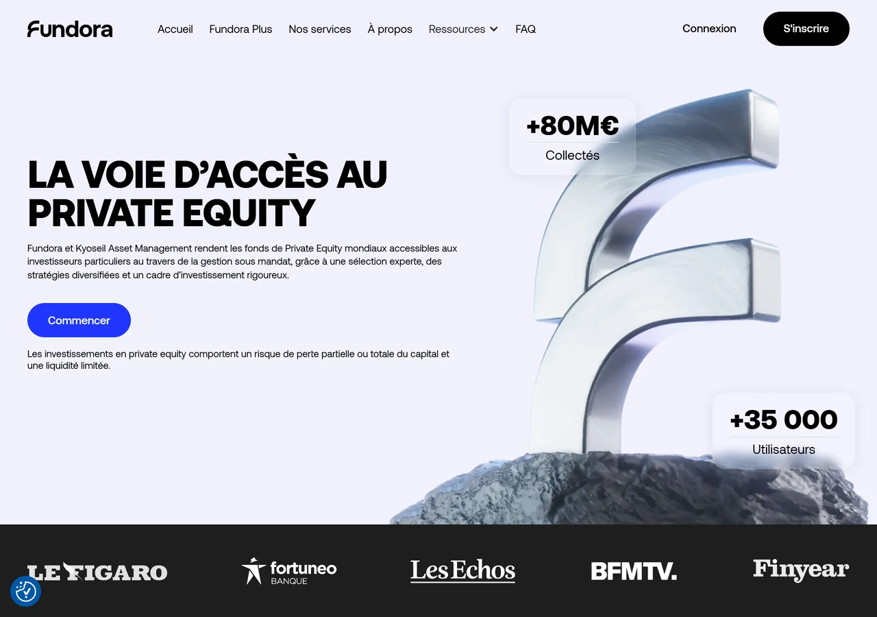 Page d'accueil de fundora.fr relevée le 13 août 2026